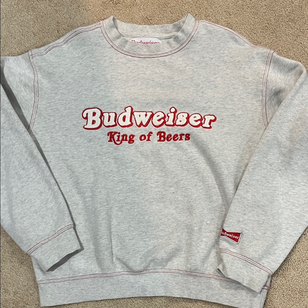 Budweiser Light Gray Crewneck Sweater